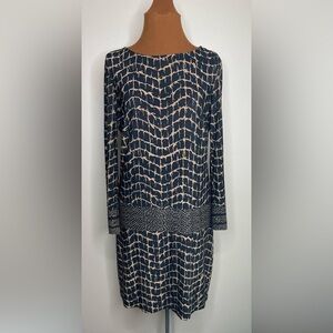Donna Morgan Dress Black/Brown Geometric Design Size 6